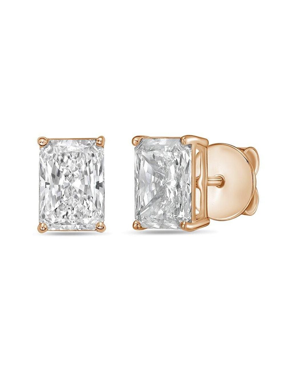 Diana M White Diana M. 14K Rose 12.00 Ct. Tw. Lab-Grown Diamond Stud Earrings
