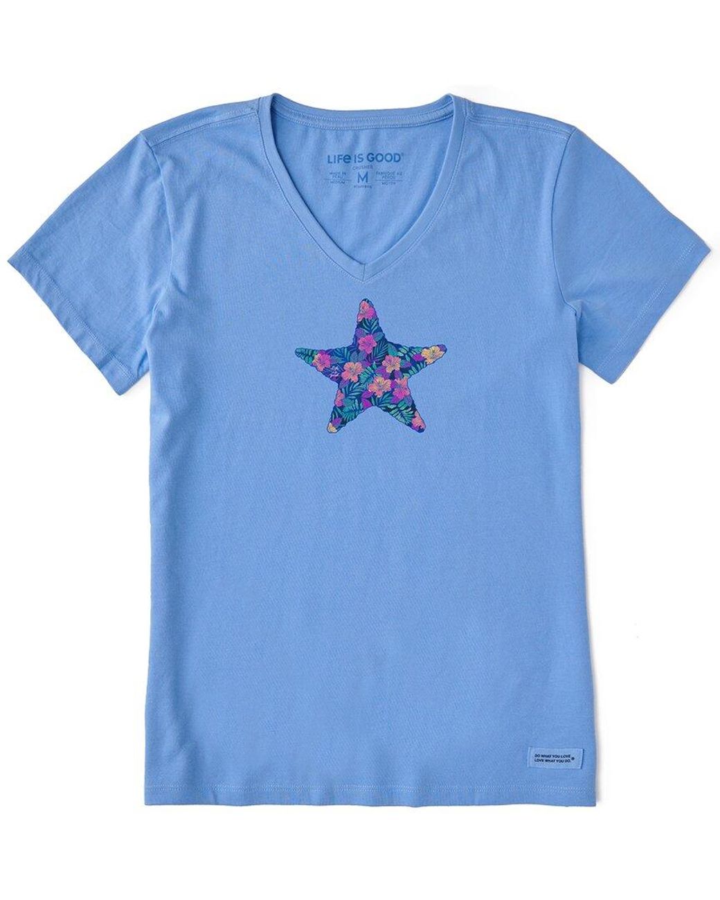 Life Is Good. Blue Crusher V-Neck T-Shirt