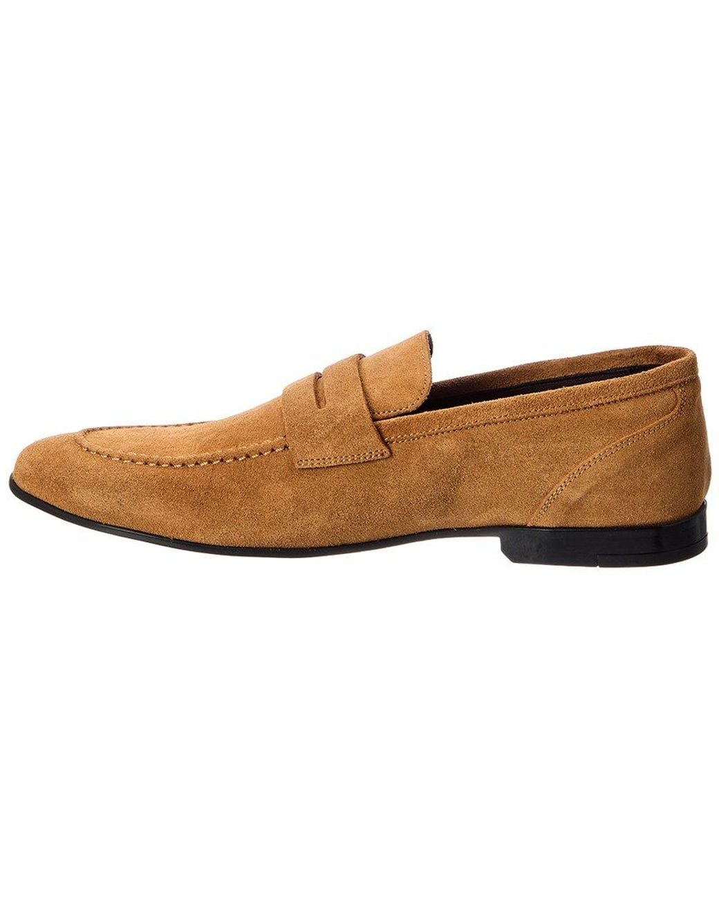 M by Bruno Magli Brown Valerio Suede Penny Loafer for men