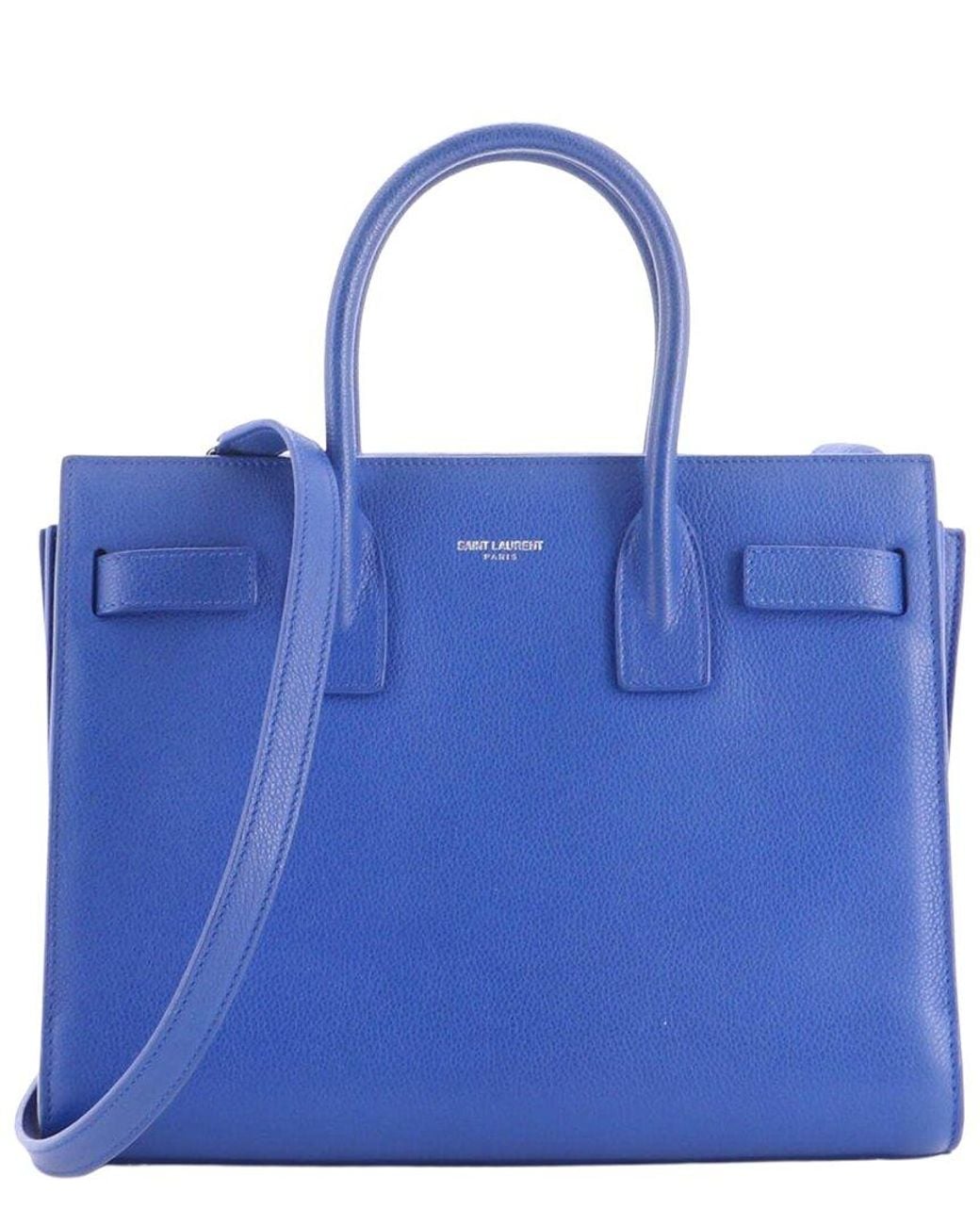 Saint Laurent Blue Sheep Leather Sac De Jour Bag Baby (Authentic Pre-Loved)
