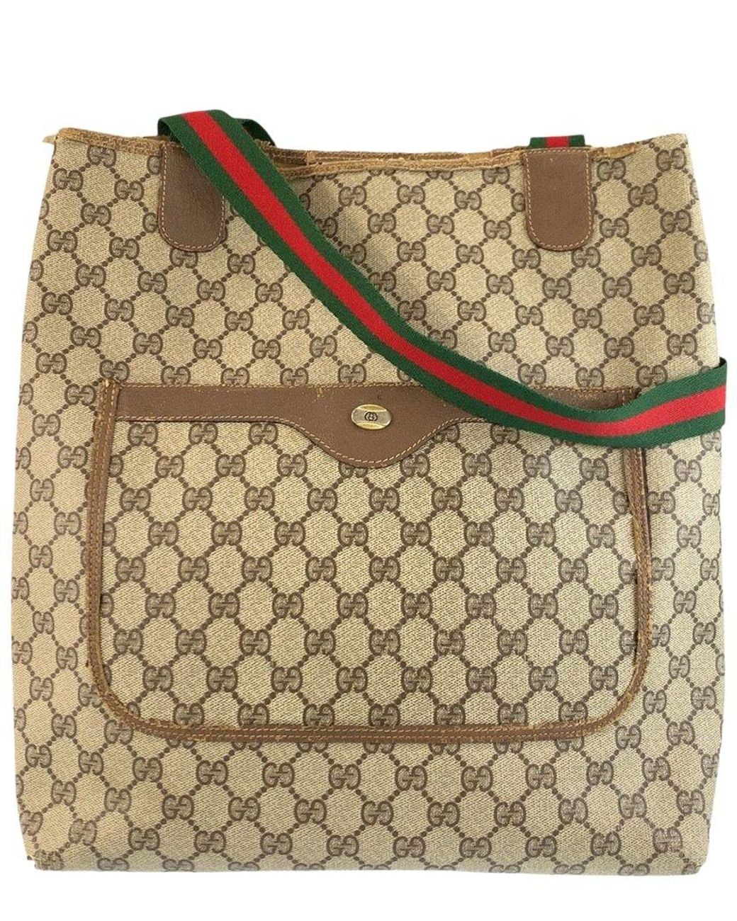 Gucci Metallic Gg Supreme Canvas Tote (Authentic Pre-Loved)
