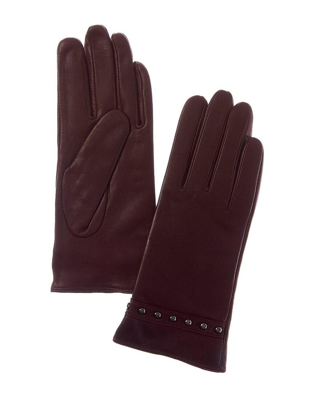 Sofiacashmere Purple Sofiacashmere Cashmere-Lined Nappa Leather Gloves