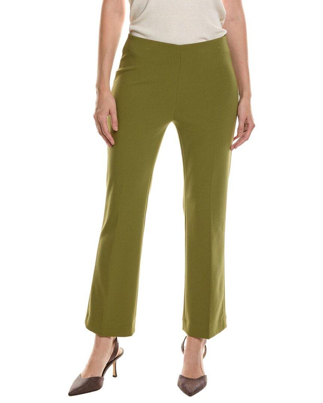 Anne Klein Green Pull-On Kick Flare Ankle Pant