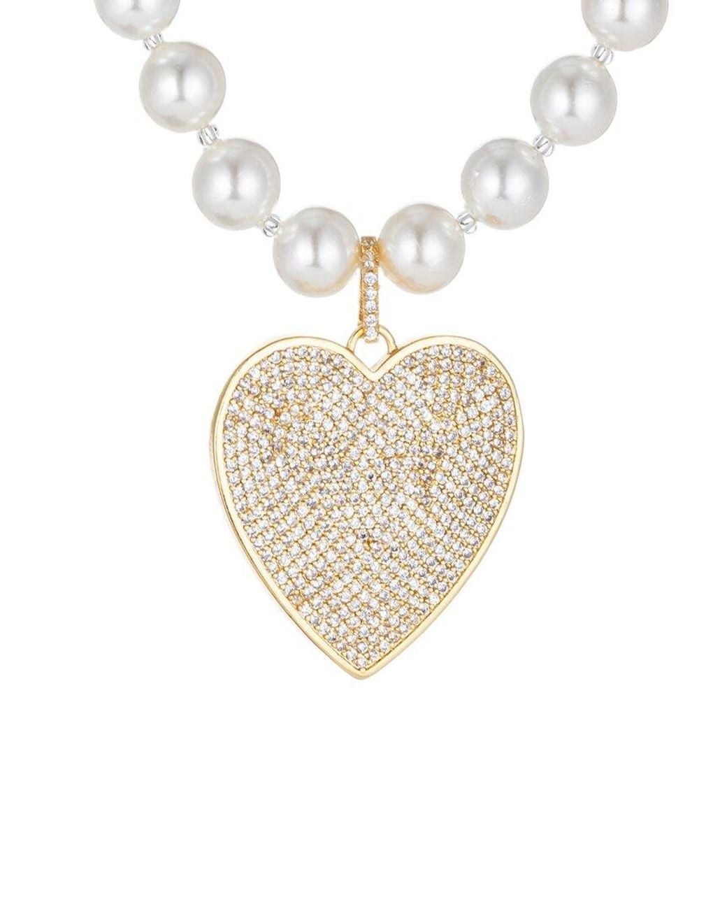 Eye Candy LA White Luxe 2mm Pearl Cz Miranda Necklace