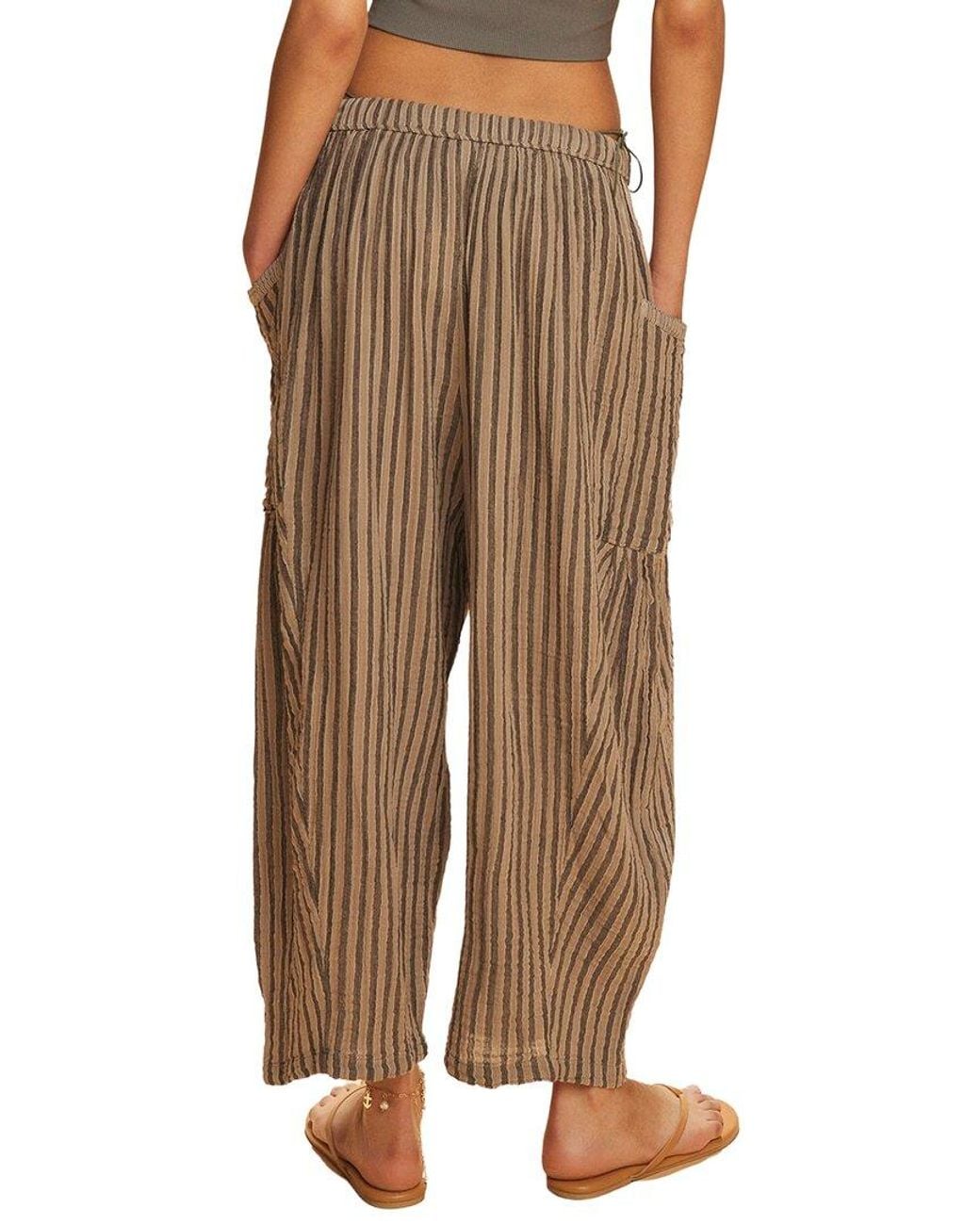 Free People Brown Striped Quinn Pant