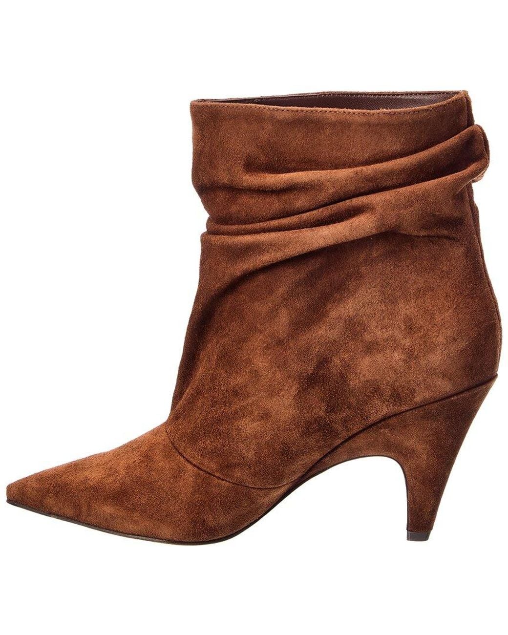 Alexandre Birman Brown Tati Slouch Mini Suede Boot