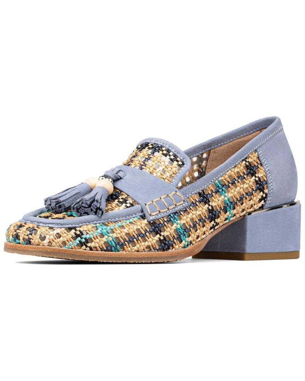 Donald J Pliner Blue Arroyo Raffia Loafer