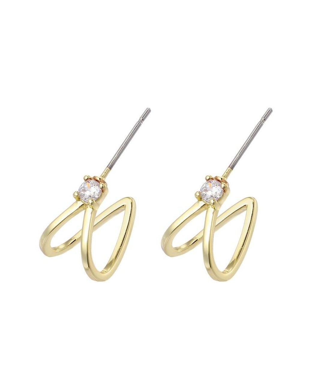 Adornia Metallic 14K Plated Cz Earrings
