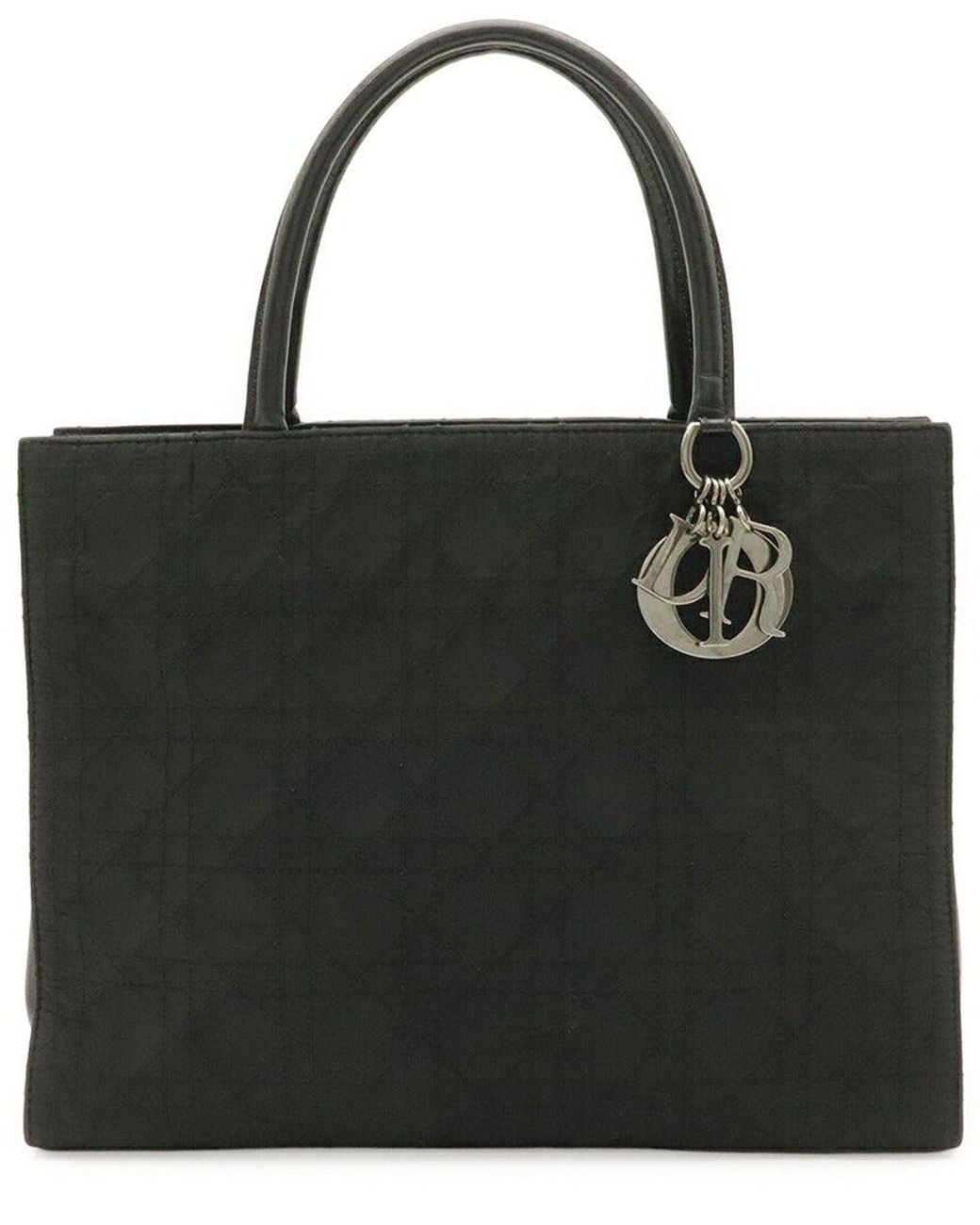 Dior Black Nylon Lady Cannage Handbag (Authentic Pre-Loved)