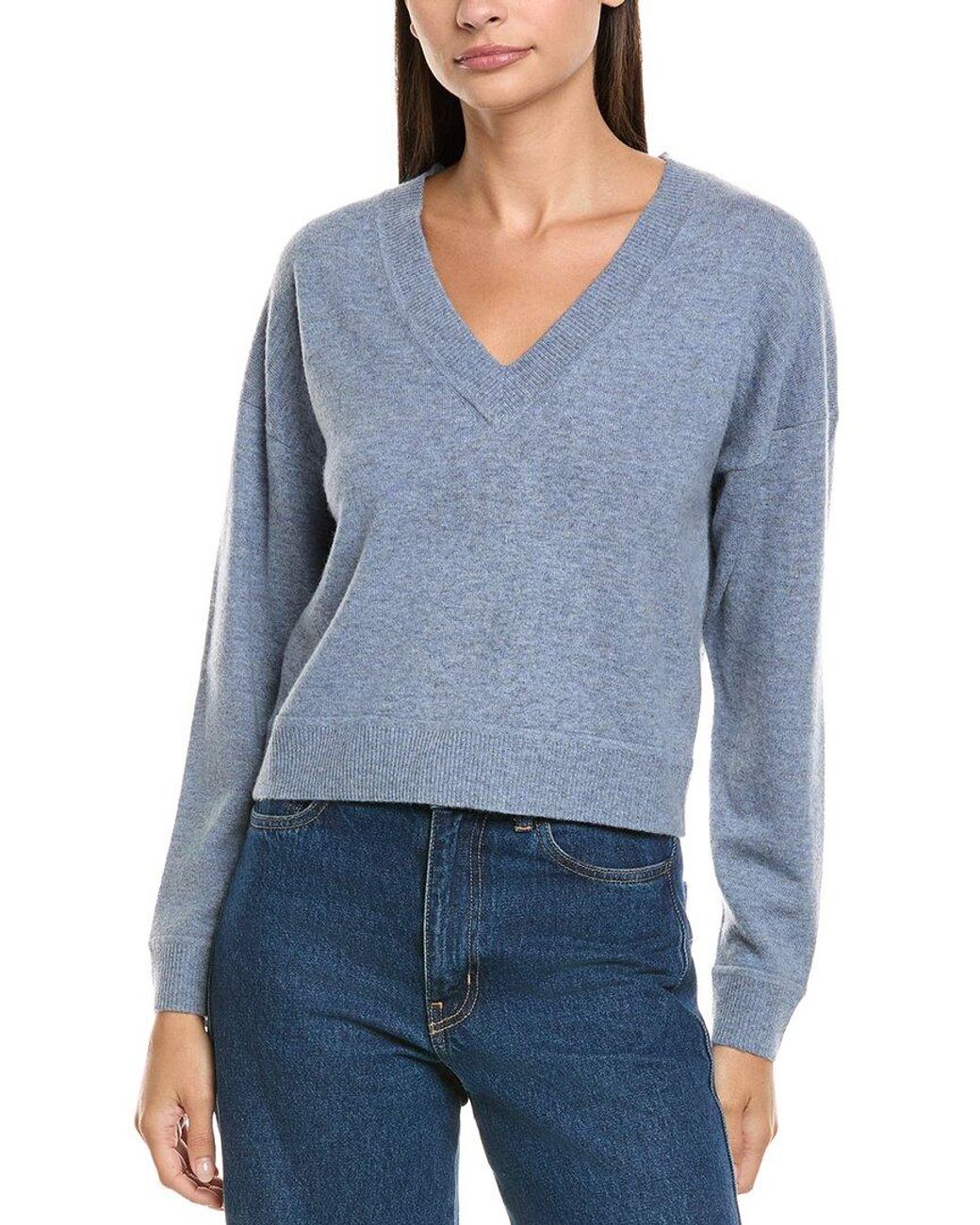 NAADAM Blue Cropped Wool & Cashmere-Blend Sweater
