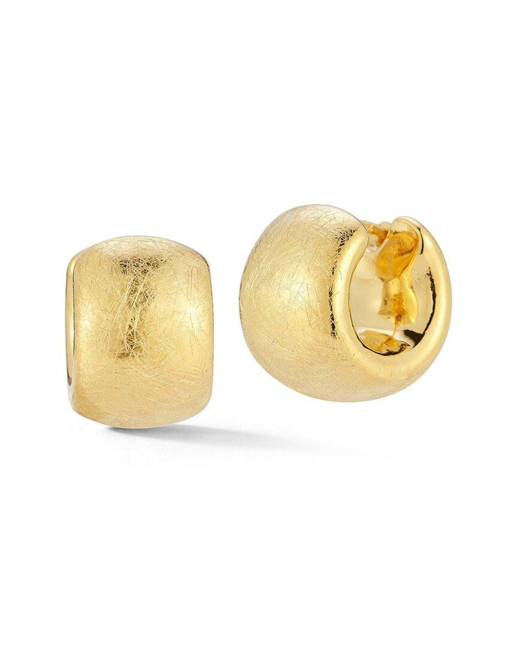 Sphera Milano Yellow 14k Over Silver Hollow Textured Chunky Hoops