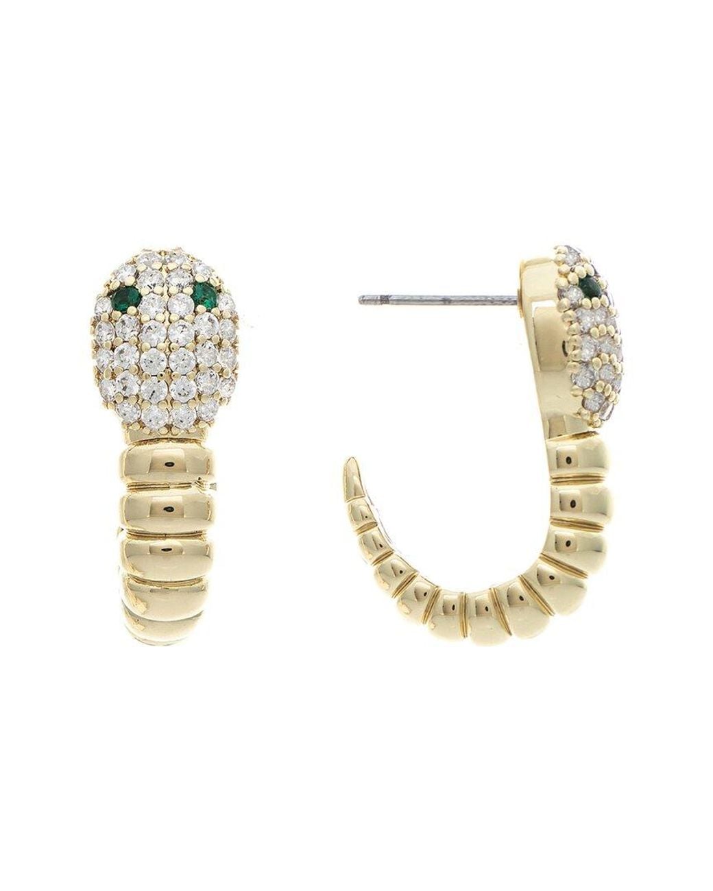 Rivka Friedman Metallic 18K Plated Cz Huggie Earrings