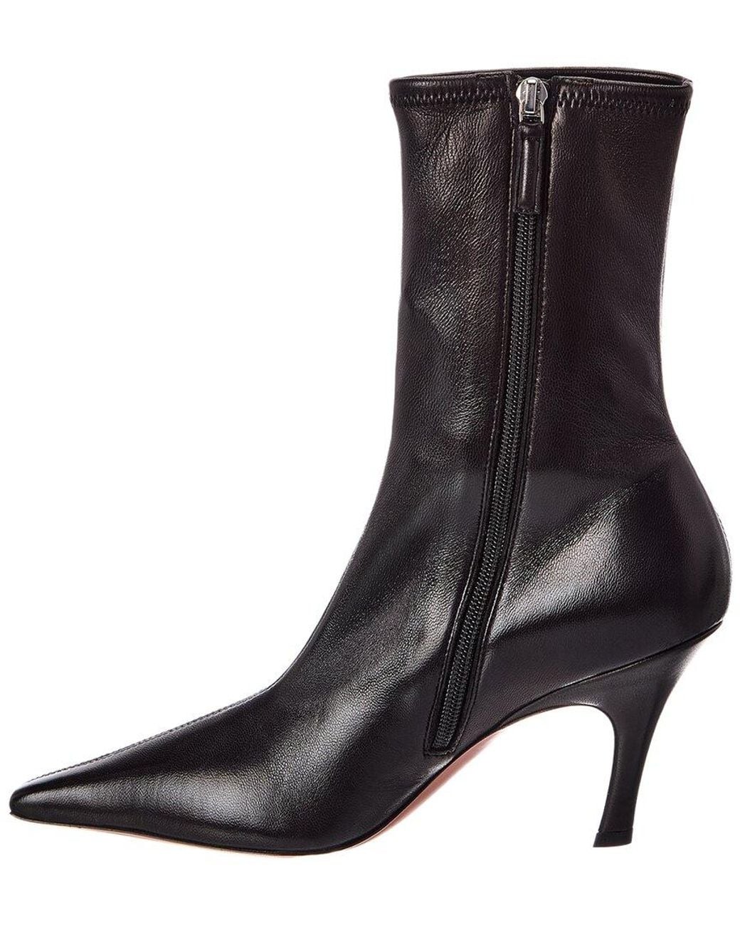 AMINA MUADDI Black Jamie Stretch Leather Bootie