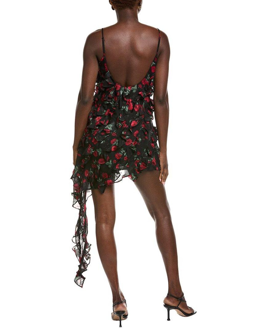 Endless Rose Black Print Ruffled Dress