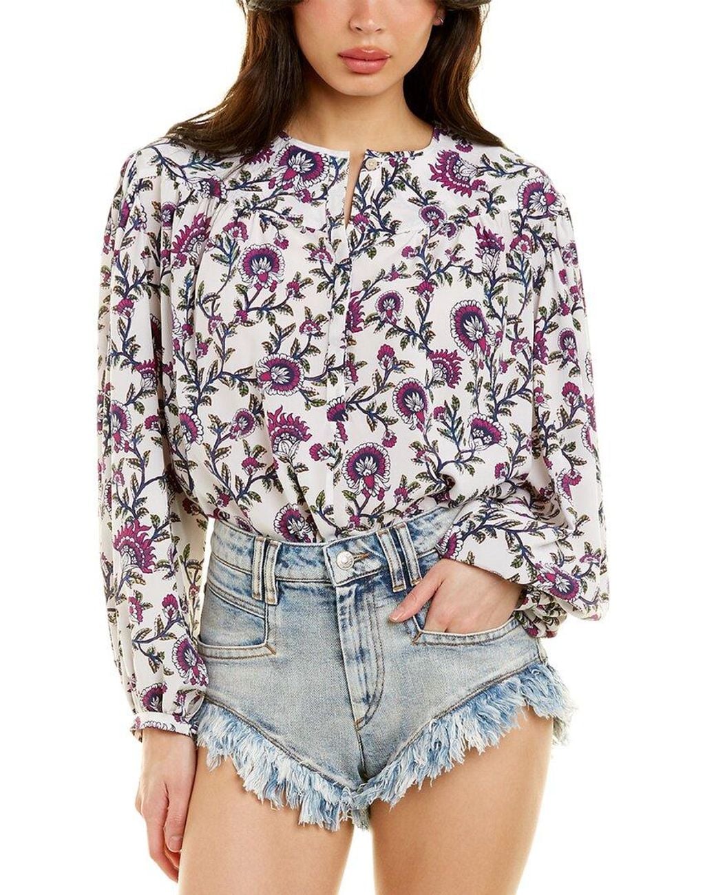 Isabel Marant Gray Isabel Marant Etoile Brunille Silk-blend Top