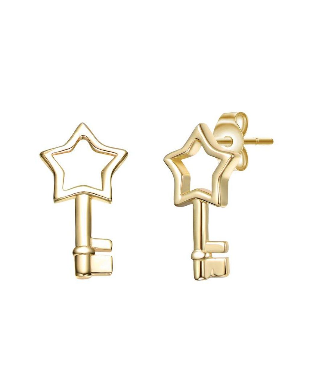 Rachel Glauber Metallic 14K Plated Drop Earrings