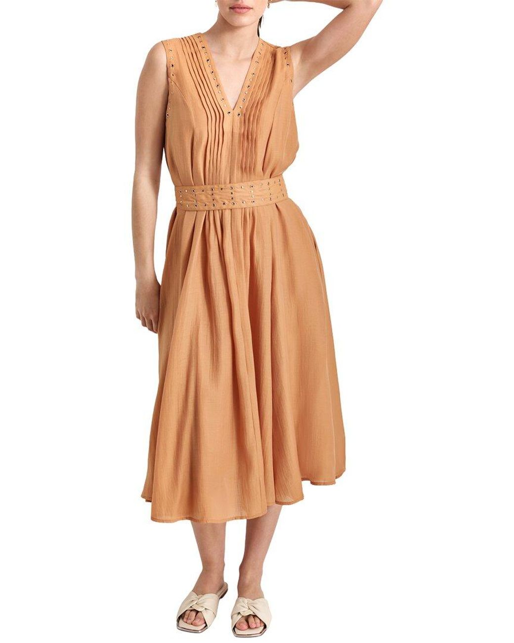 DKNY Multicolor V-Neck Belt Dress