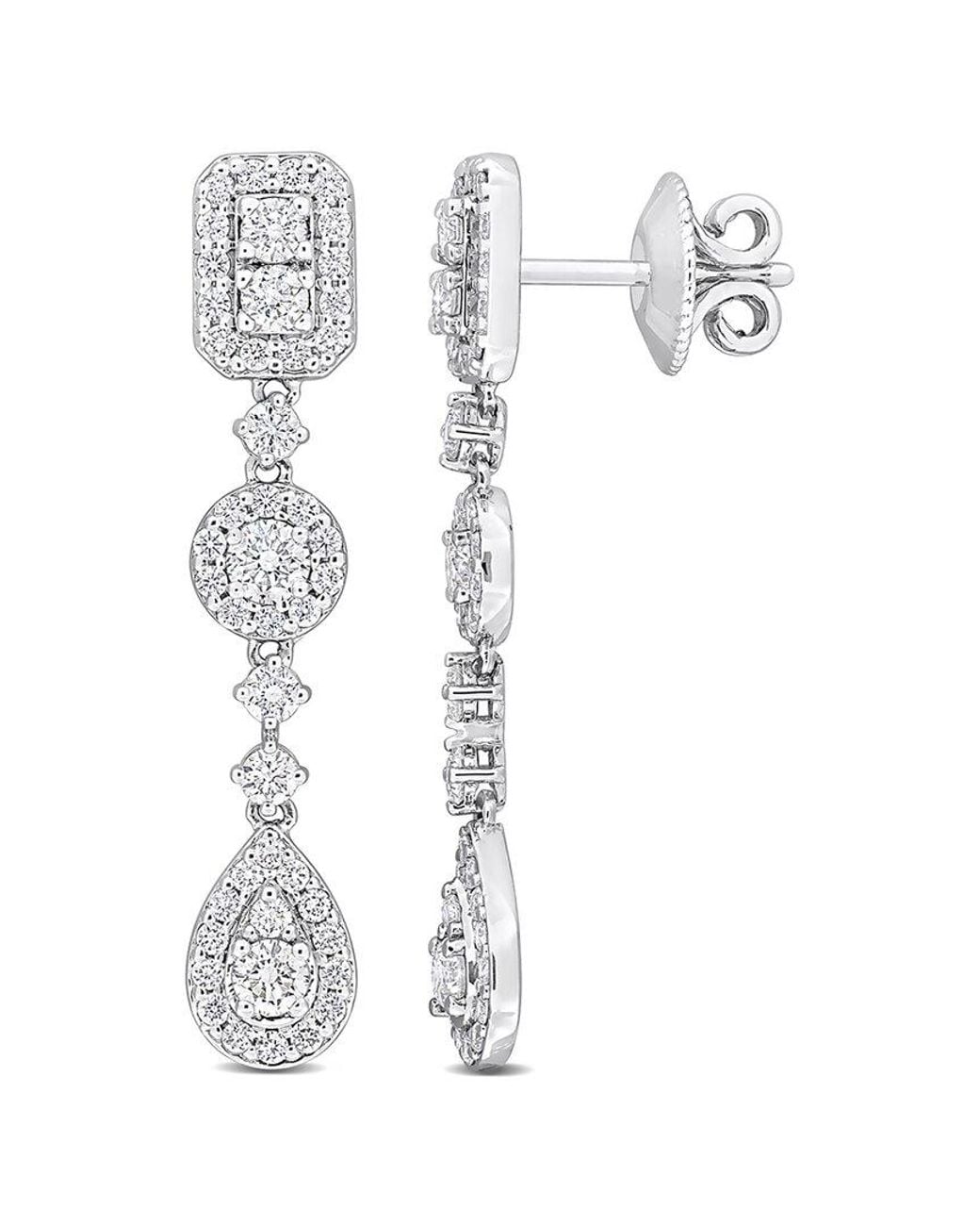 Rina Limor White 14k 1.37 Ct. Tw. Diamond Geometric Drop Earrings