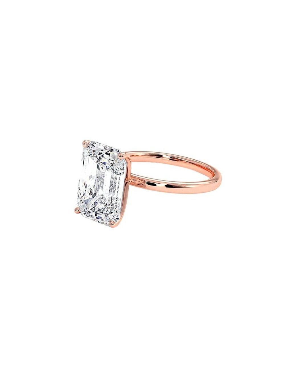 Lab Grown Diamonds White 14K Rose 8.20 Ct. Tw. Lab-Grown Diamond Ring