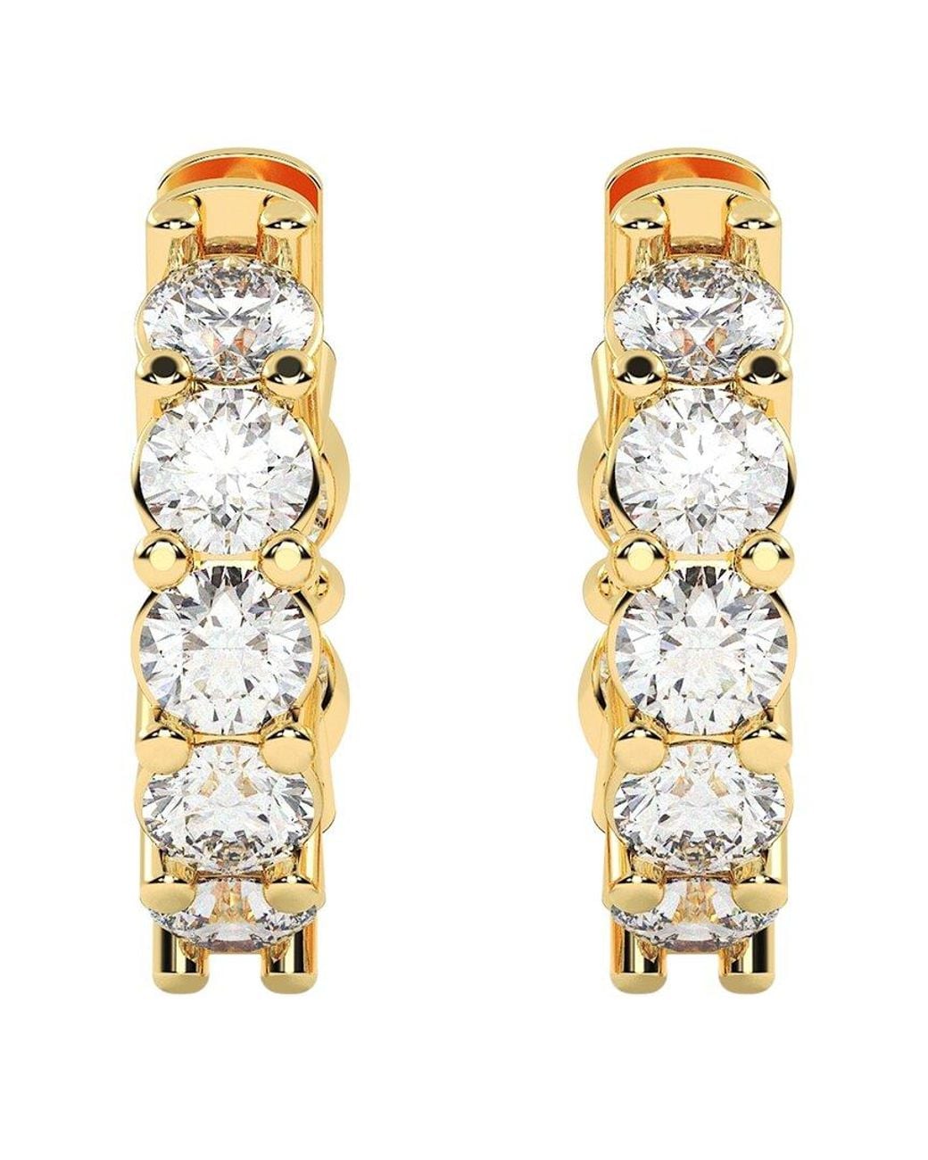 Diamond Select Cuts Metallic 14K 2.50 Ct. Tw. Diamond Earrings