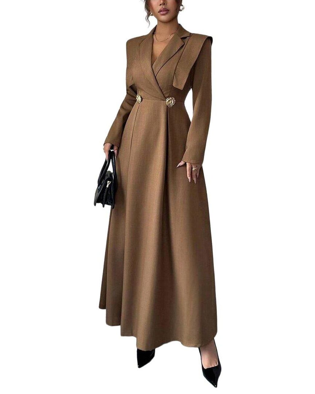 XIRELLI Brown Solid Maxi Dress