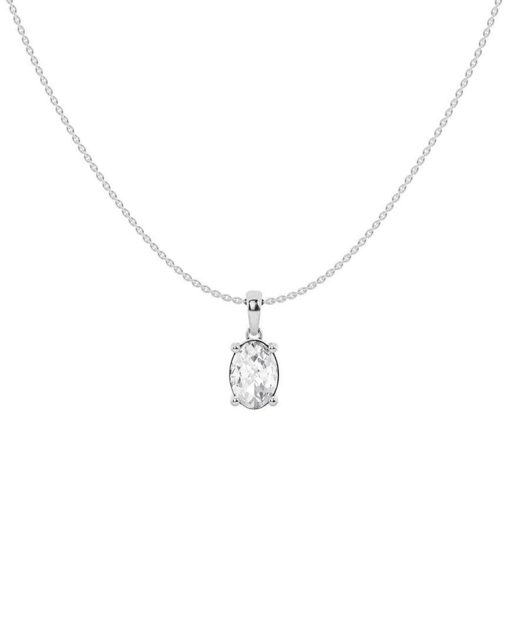 Lab Grown Diamonds Metallic 14K 1.50 Ct. Tw. Lab-Grown Diamond Solitaire Pendant Necklace