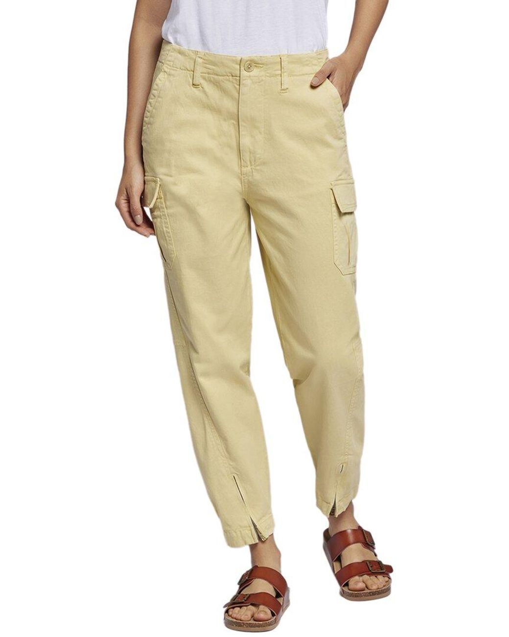 Current/Elliott The Cadet Maize Cargo Jean in Natural | Lyst