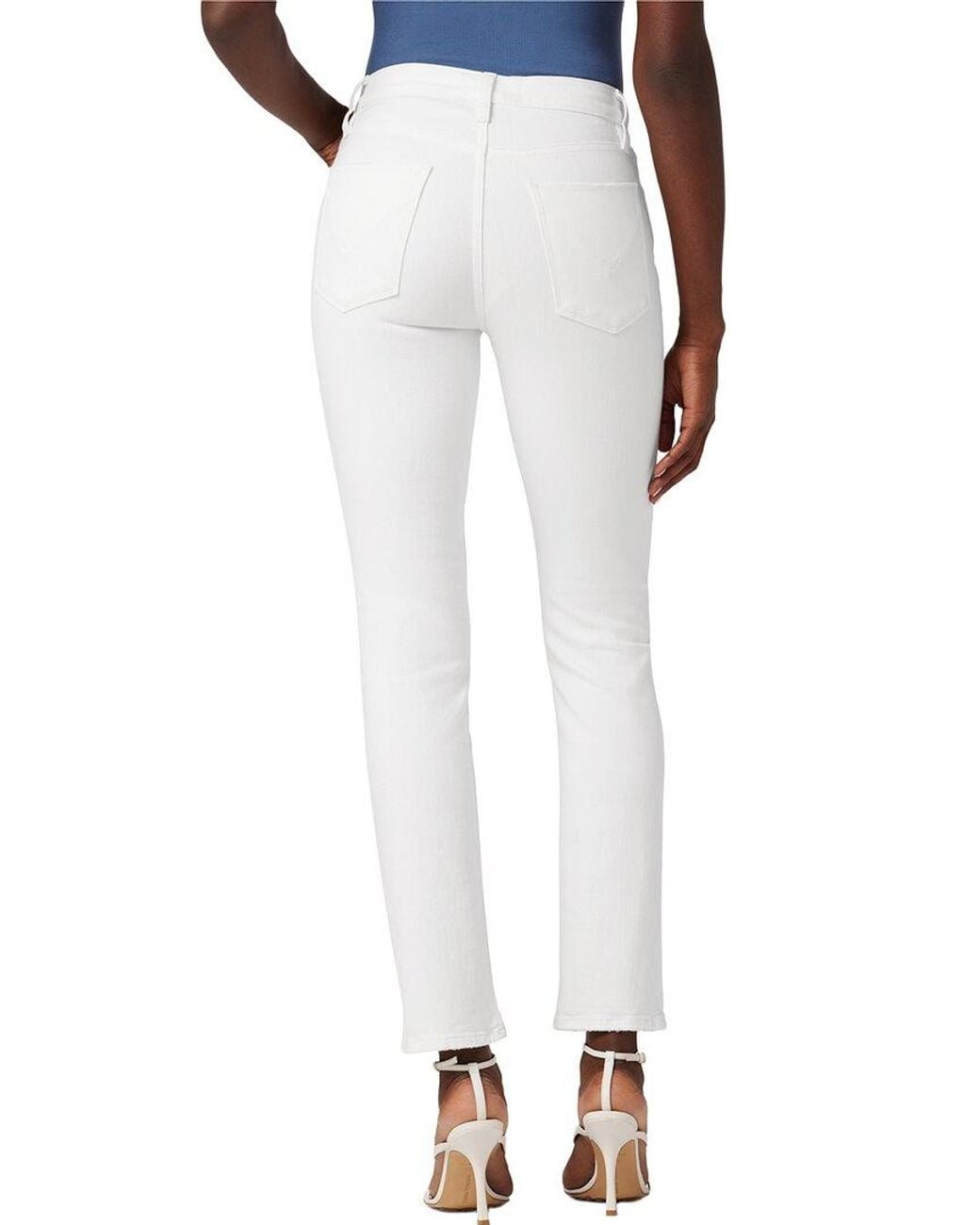 Hudson White Nico Mid-Rise Straight Ankle Jean