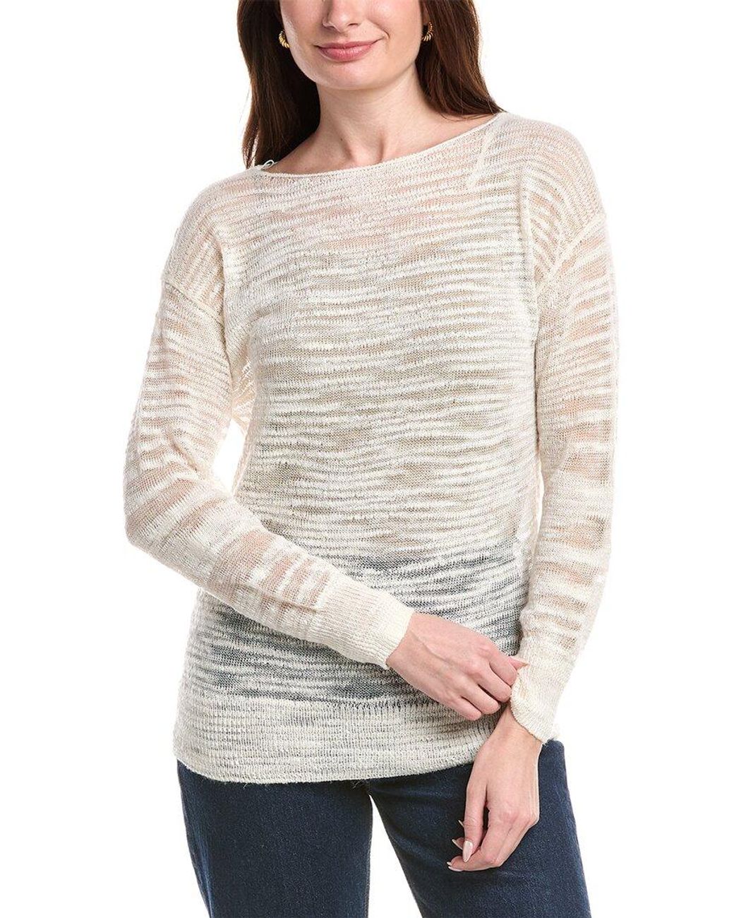 Lafayette 148 New York Natural Dropped Shoulder Bateau Neck Sweater