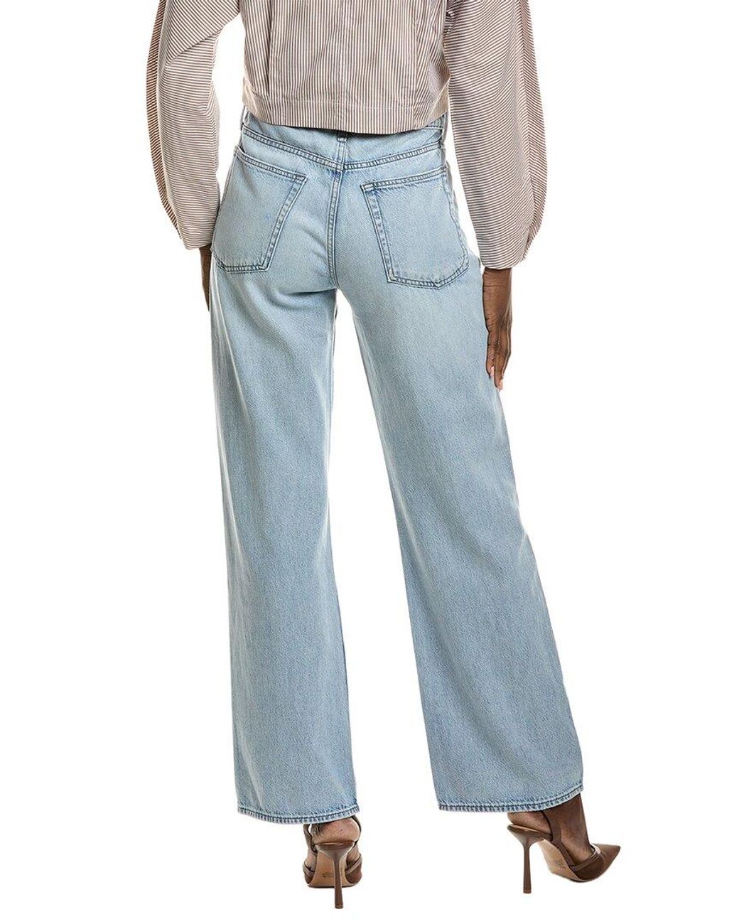 Rag & Bone Blue Lori Kierra Mid-Rise Wide Leg Jean