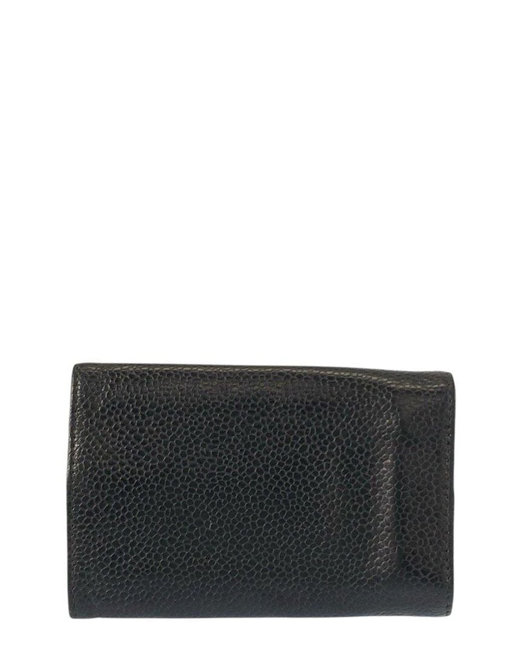 Chanel Black Leather Coco Mark Key Case