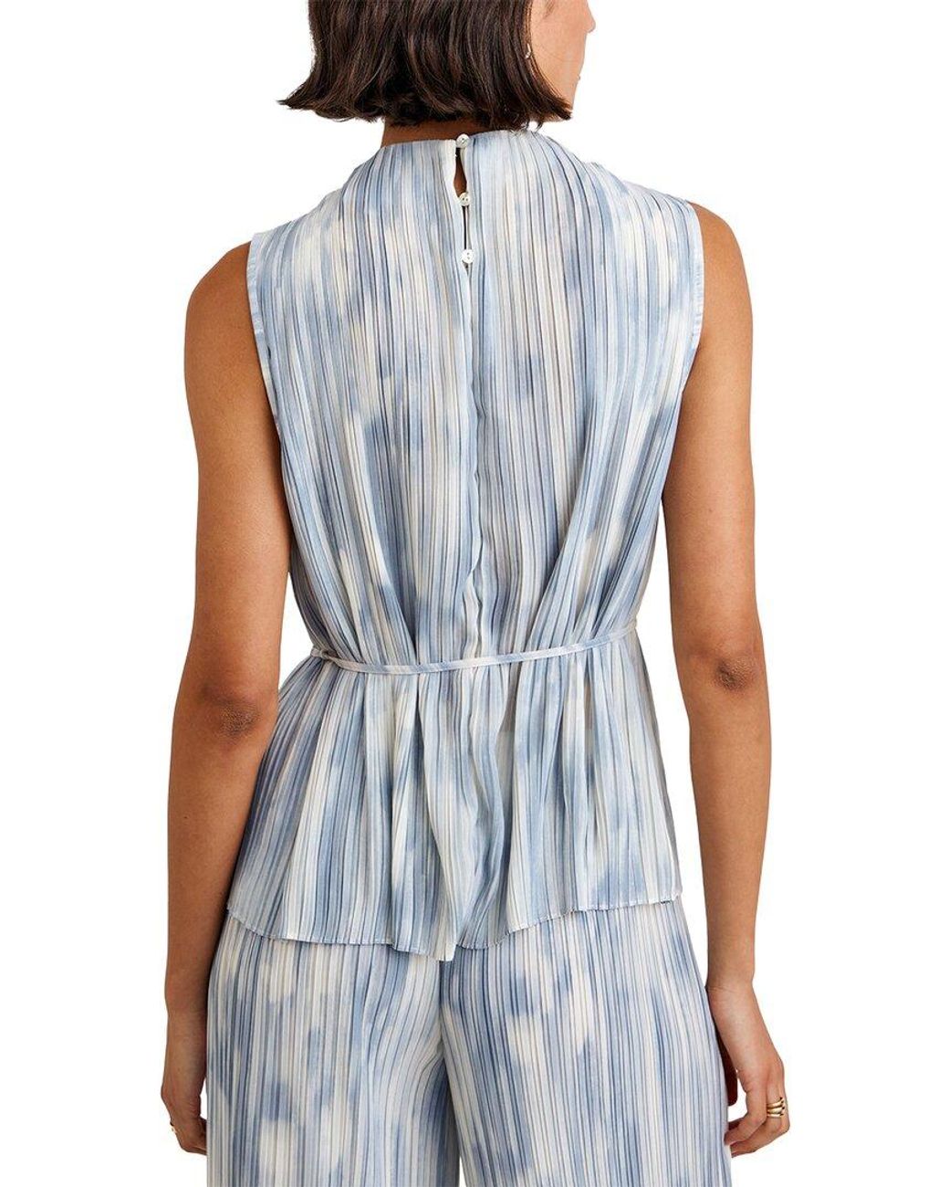 Bella Dahl Blue Mock Neck Top