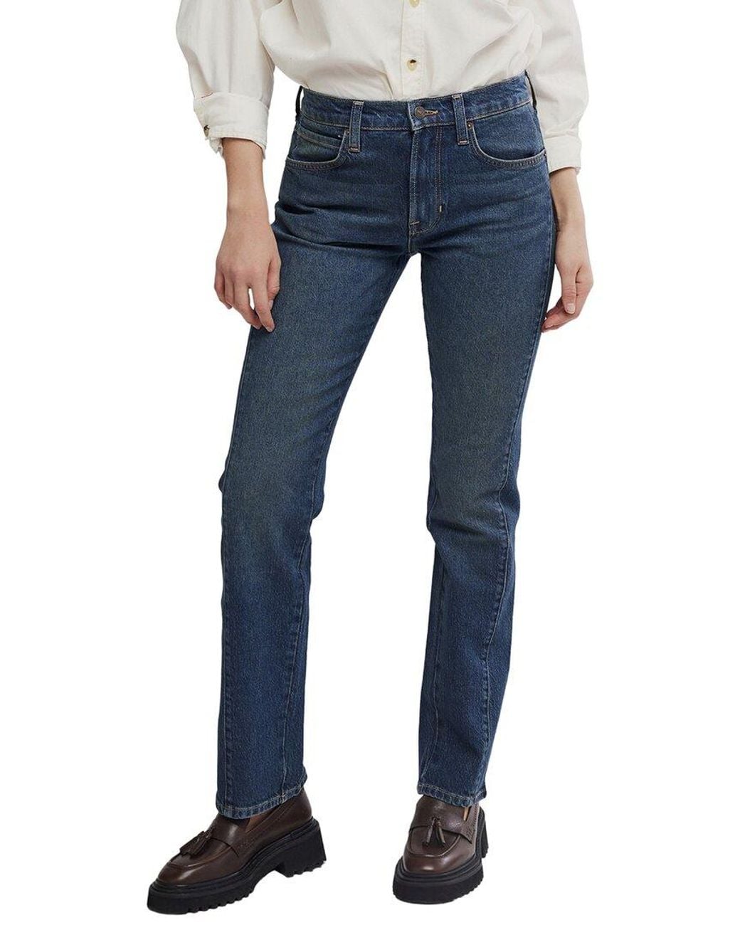 Free People Blue Edie High Rise Tapered Jean