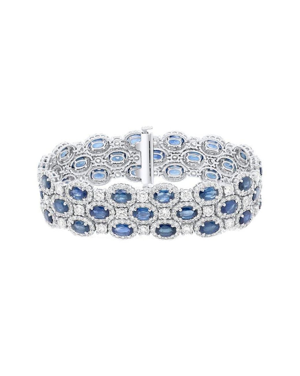 Diana M Blue Fine Jewelry 18k 34.55 Ct. Tw. Diamond & Sapphire Bracelet