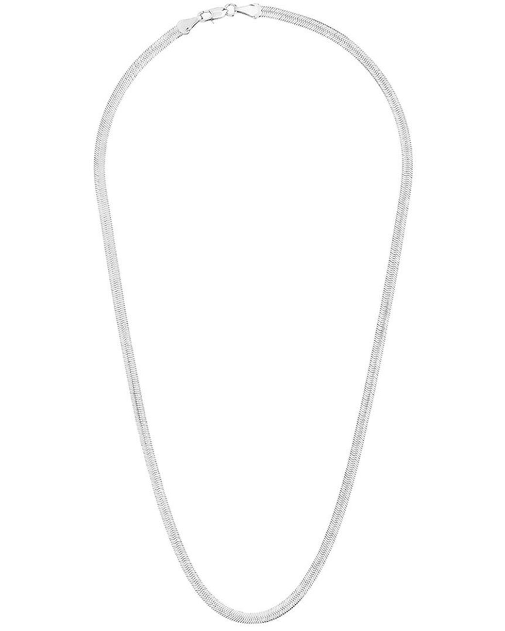 Sterling Forever White Herringbone Chain Necklace