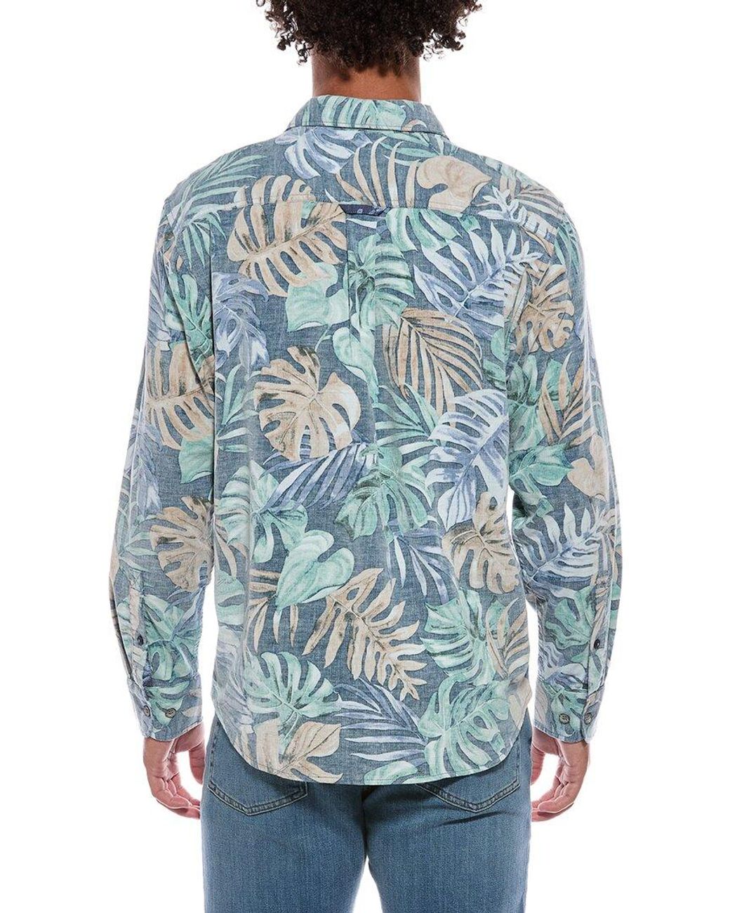 Tommy Bahama Blue Coastline Cord Jungle Fade Shirt for men
