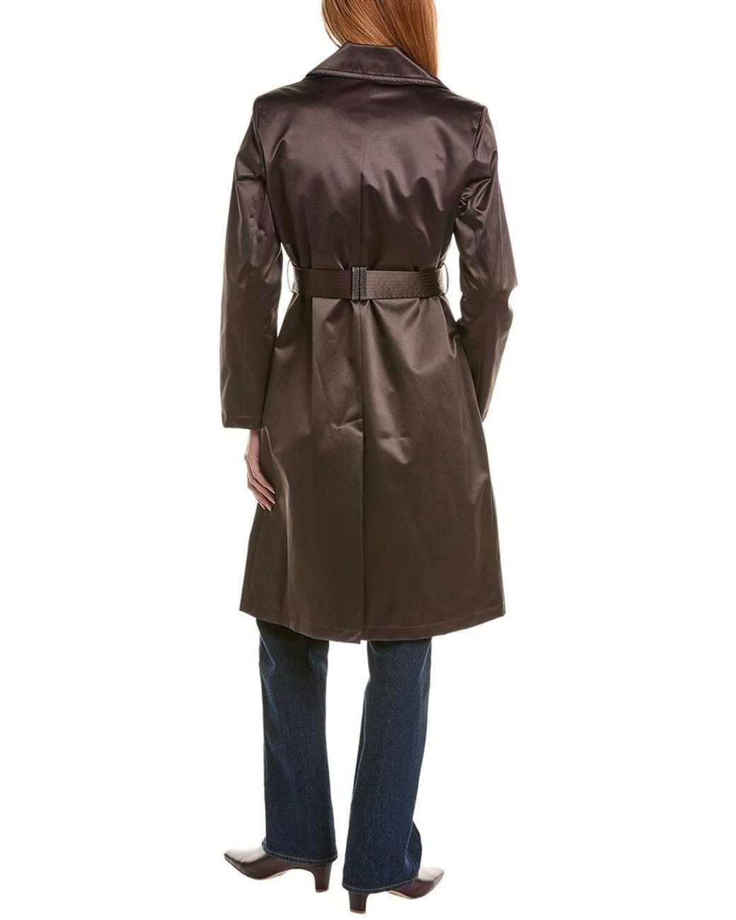 Via Spiga Natural Double-Breasted Trench Coat