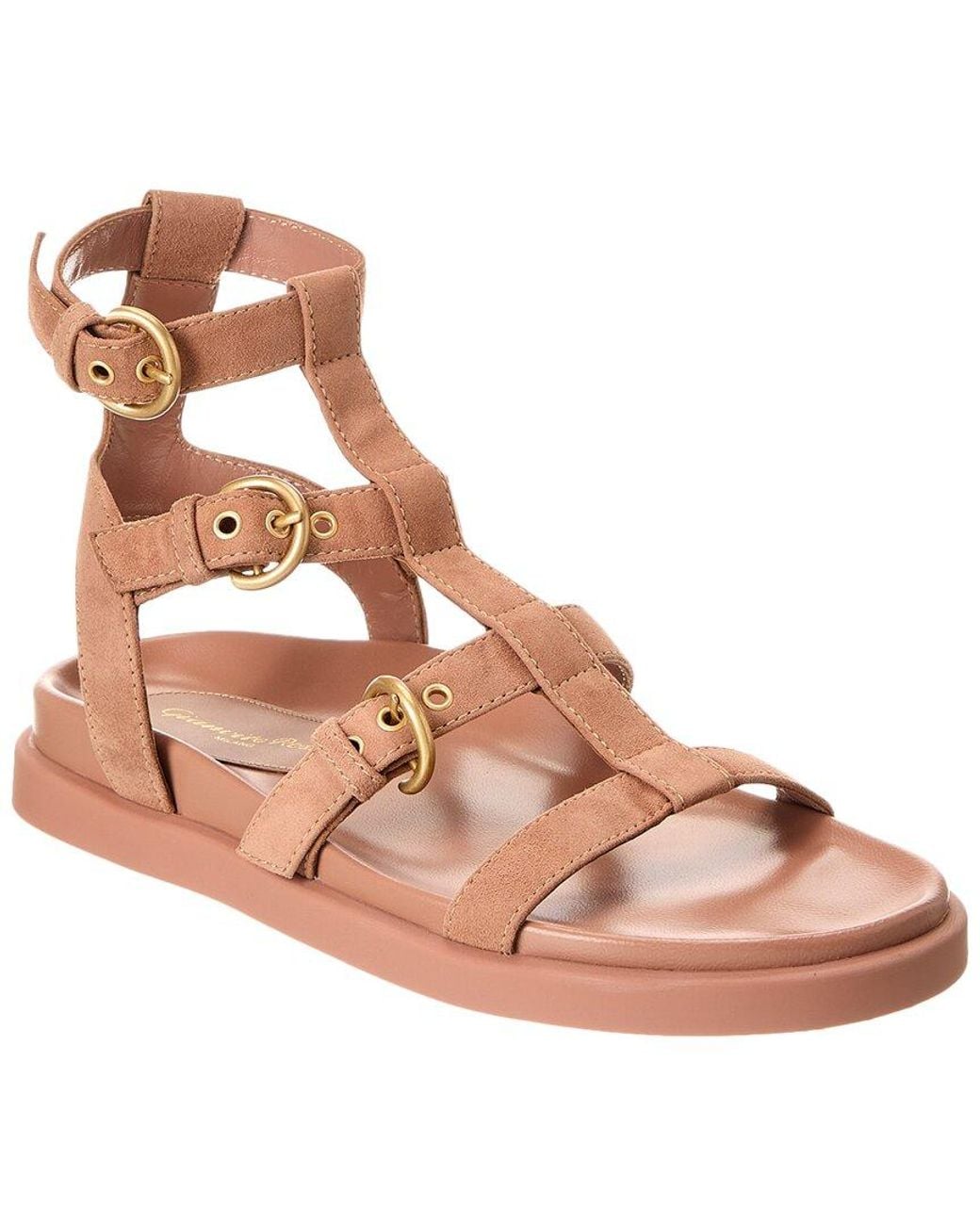Gianvito Rossi Pink Arena Suede Sandal