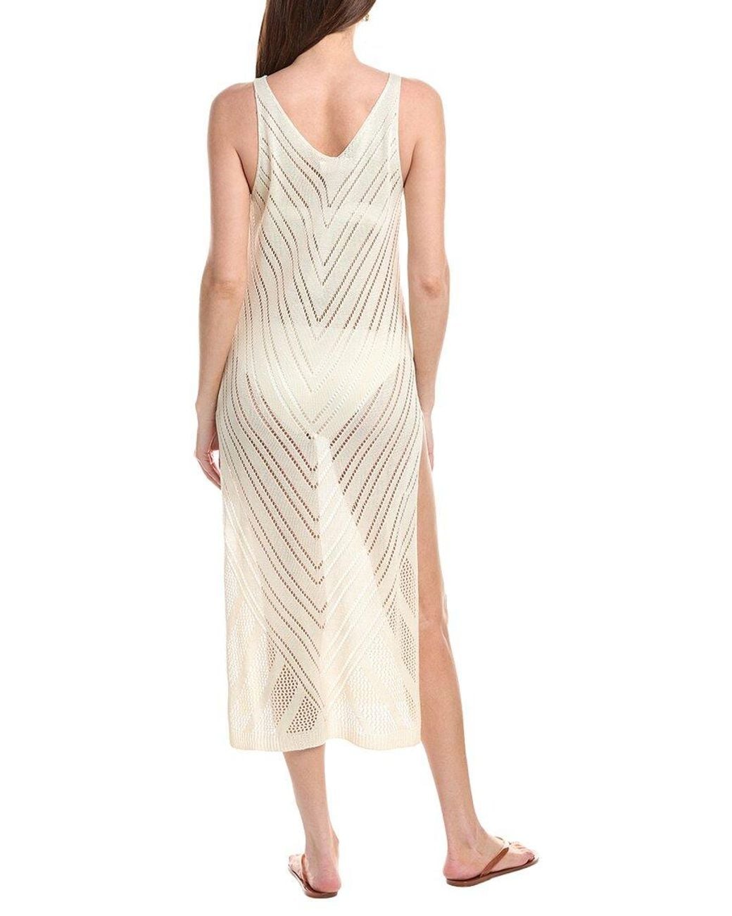 Salty Lemon Natural Chevron Pattern V-Neck Dress