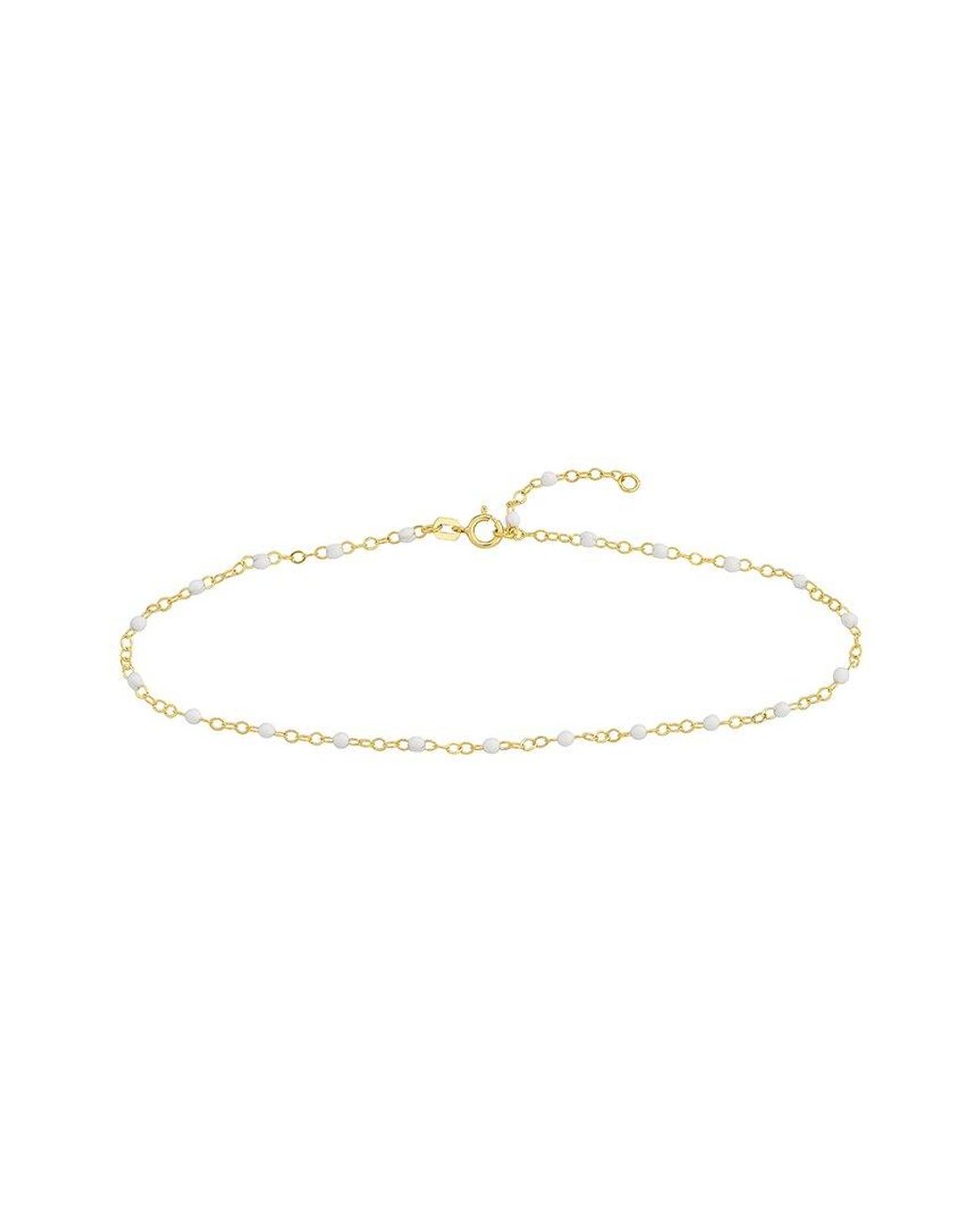 HAWLEY ST White 14K Enamel Anklet