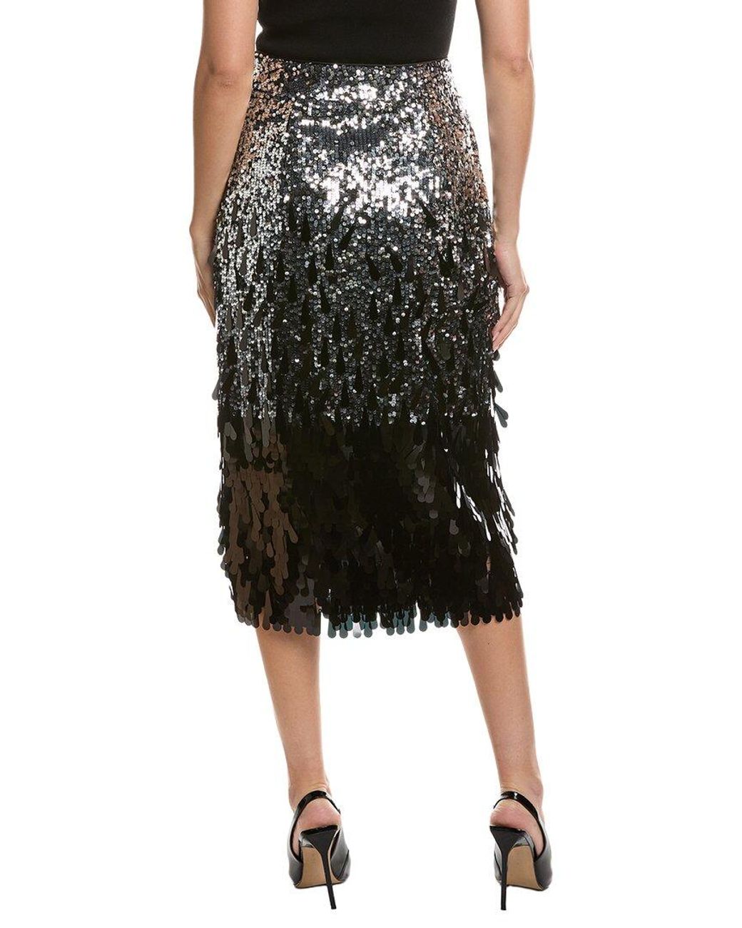Tahari Black The Beatrice Sequin Skirt