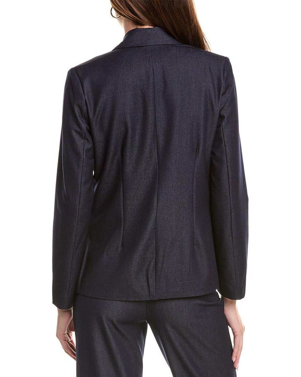 Nanette Lepore Black Vintage Blue Notch Lapel Blazer