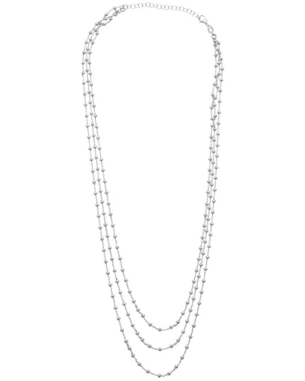 Italian Gold Over Silver Metallic 18K Plated Multi Strand Necklace