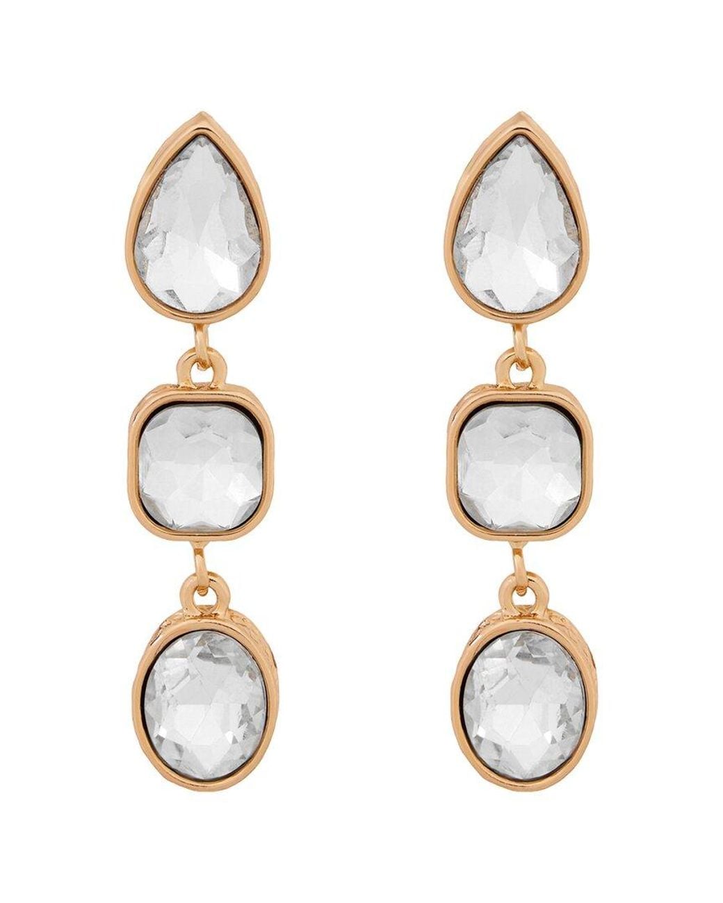 Saachi Metallic Crystal Cascade Earrings