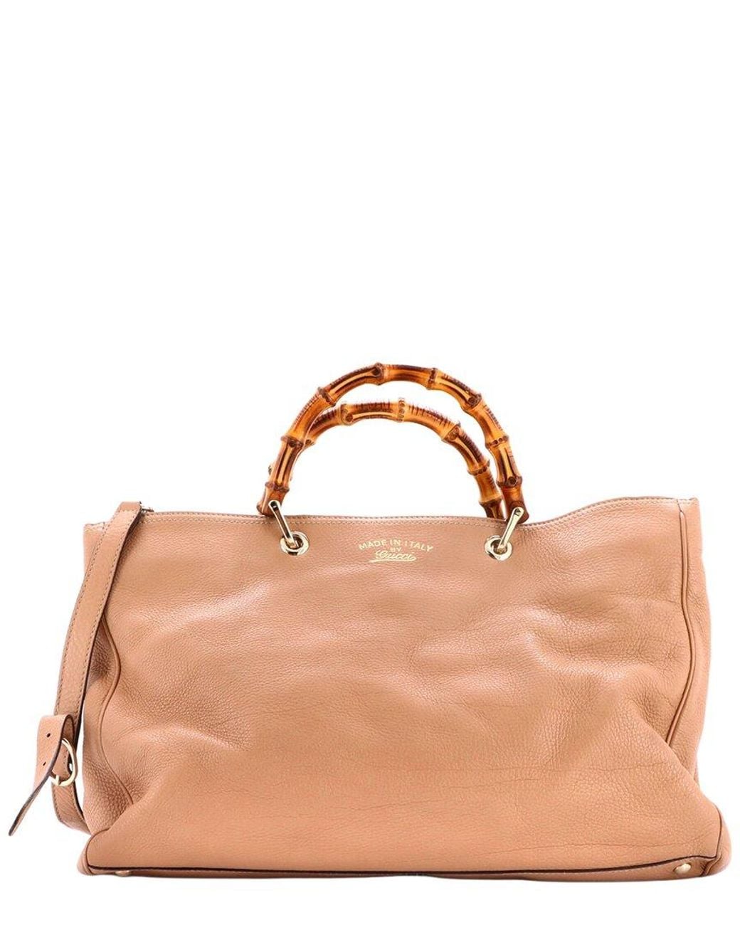 Gucci Brown Leather Bamboo Shopper Tote Large (Authentic Pre-Loved)