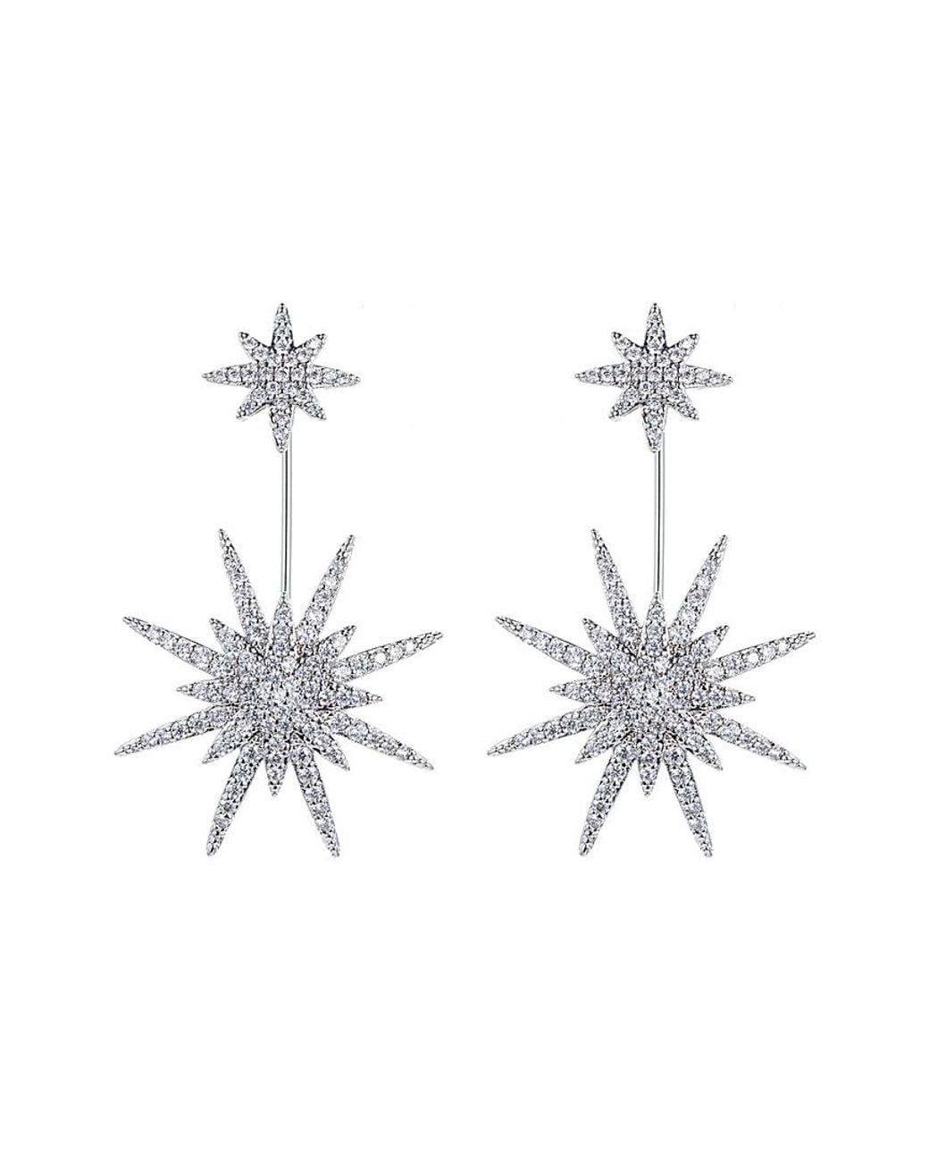 Eye Candy LA White Northstar Cz Crystal Drop Earrings