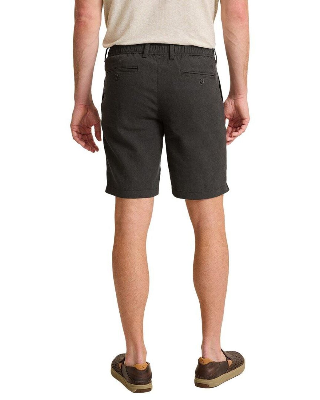 Tommy Bahama Black Isla Sands Linen-Blend Single Pleat Pant for men