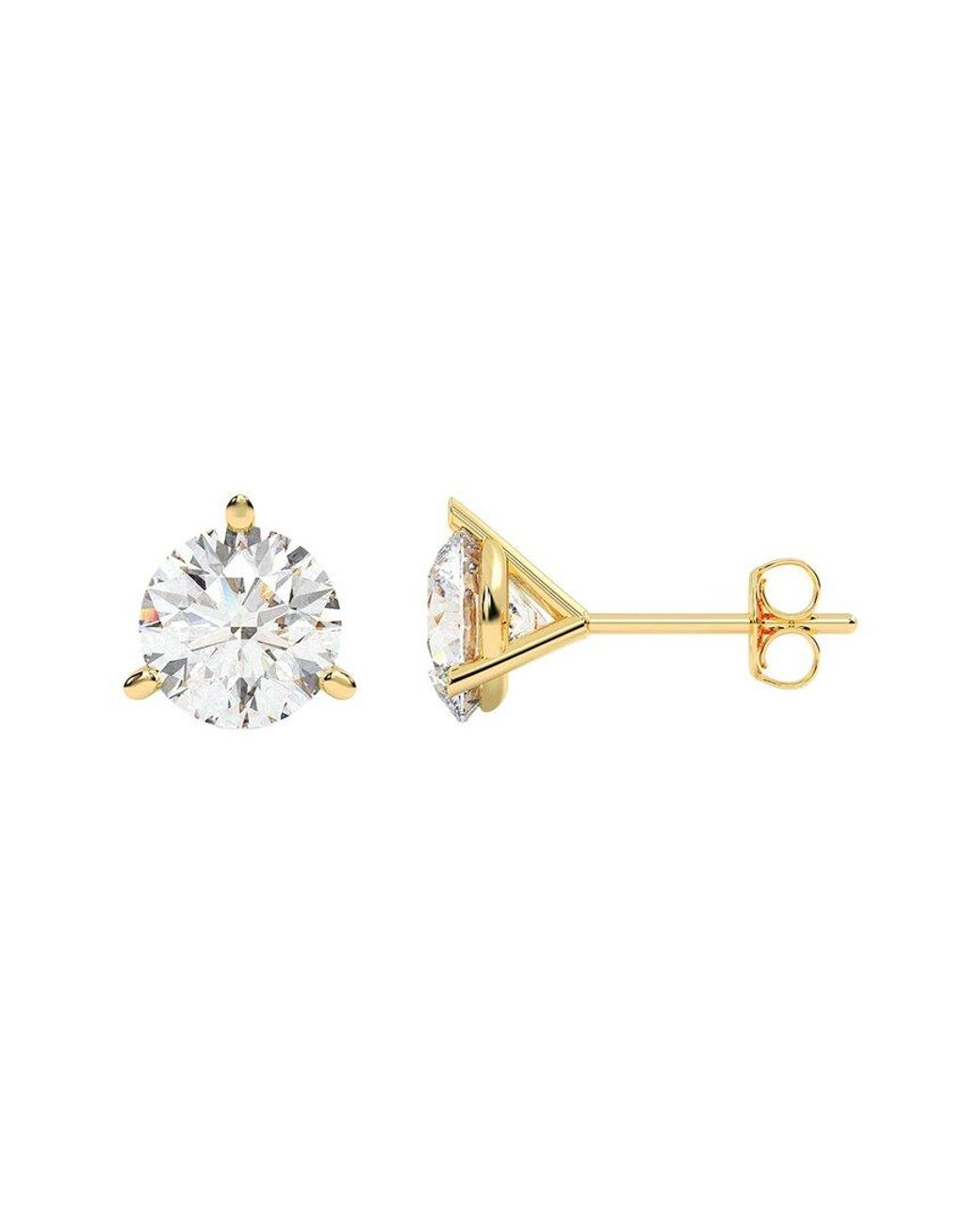 Diamond Select Cuts Metallic 14K 2.00 Ct. Tw. Diamond Earrings