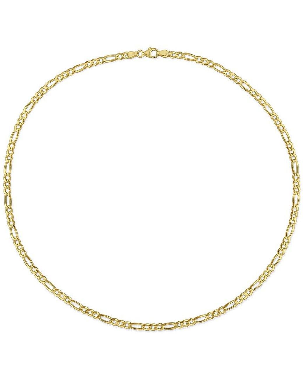 Italian Silver Metallic 18K Over Figaro Chain Necklace