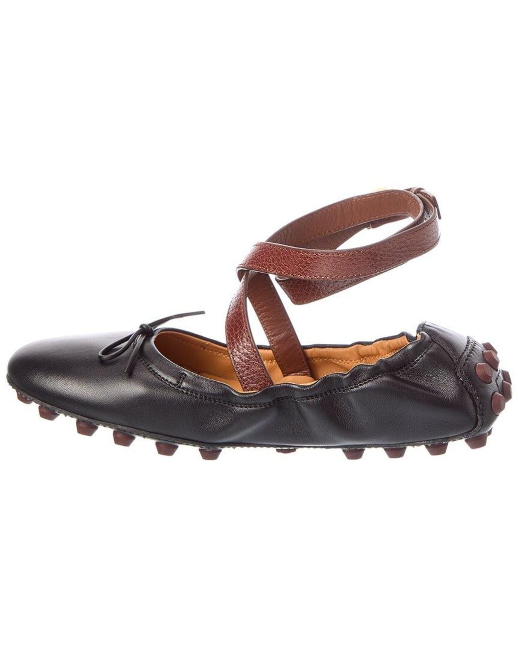 Tod's Black Leather Ballet Flat